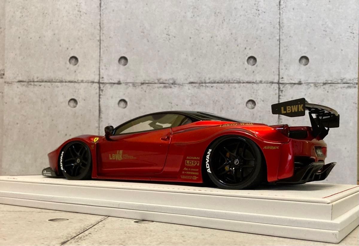 1/18 Ferrari フェラーリ458 LBWK リバティーウォーク　美品 1/18 LBWK Liberty Walk Ferrari 458 GT Mini Car Metallic Red